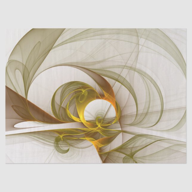 Modern Abstract Precious Metal Colors Fractal Tissue Paper (Front)