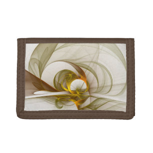 Modern Abstract Precious Metal Colors Fractal Tri-fold Wallet