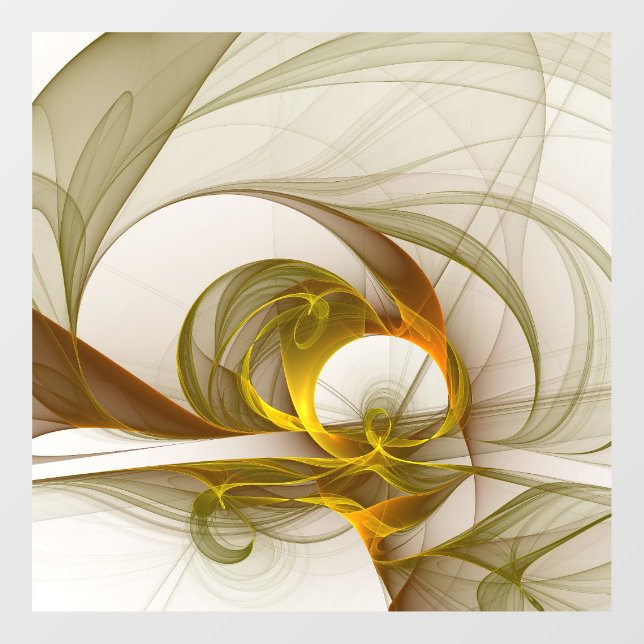 Modern Abstract Precious Metal Colors Fractal Window Cling (Sheet)