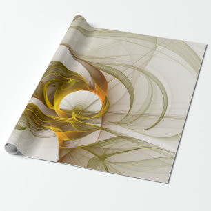 Modern Abstract Precious Metal Colors Fractal Wrapping Paper
