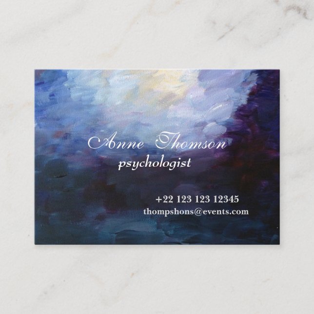 Modern Abstract Purple Business Card (Front)