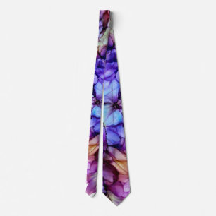 Modern Abstract Purple Haze Alcohol Ink  WeddinG Neck Tie