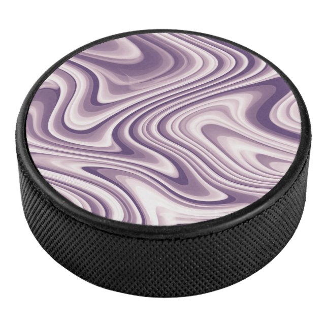Modern Abstract Purple Liquid Marble Hockey Puck (3/4)