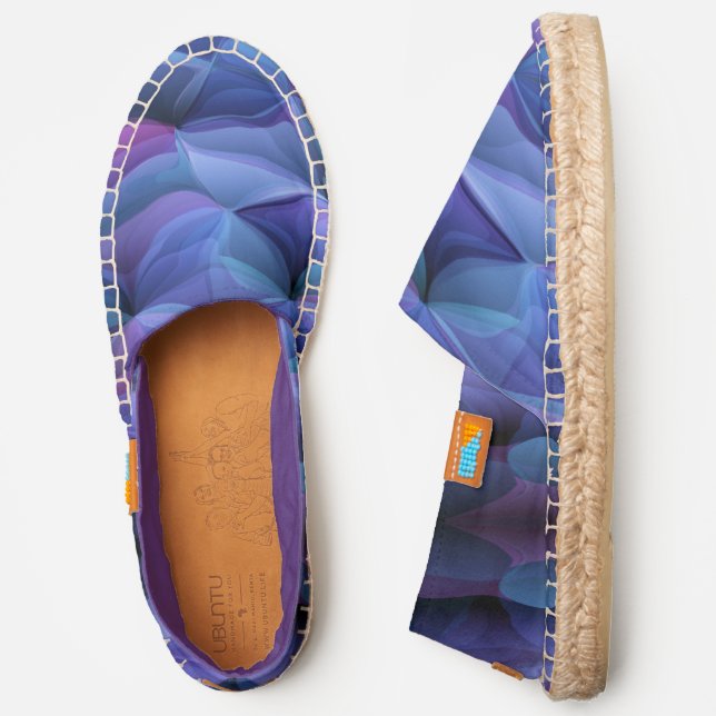 Modern Abstract Purple Pattern Espadrilles (Side)