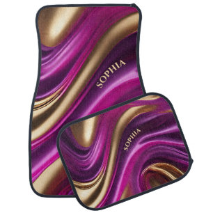 Modern Abstract-Purple Pink and Gold Car Floor Mat