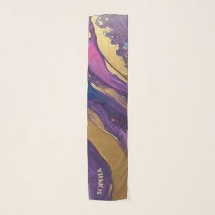 Modern Abstract-Purple Pink and Gold- Scarf