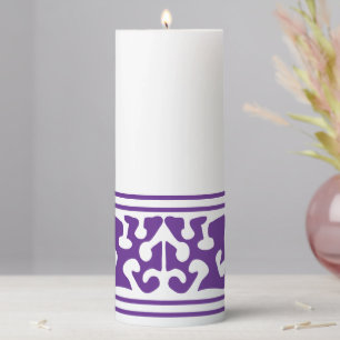 Modern Abstract purple shape art Pillar Candle