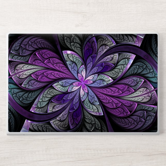 Modern Abstract Purple Stained Glass Pattern HP Laptop Skin (Front)