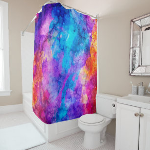 Modern Abstract Purple Teal Shower Curtains