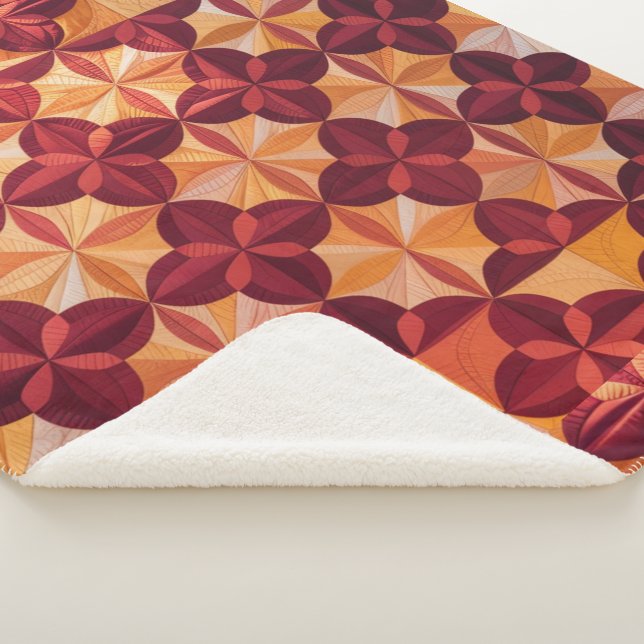 Modern Abstract Quilt, Fleece Blanket Interlocking (3/4)