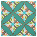 Modern Abstract Quilt Pattern Teal Fabric