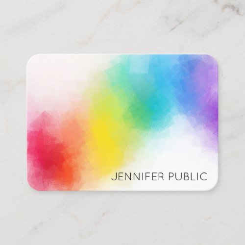 Modern Abstract Rainbow Colors Template Elegant Business Card