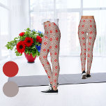 Modern Abstract Red And Beige  Leggings<br><div class="desc">"Experience the perfect blend of style and comfort in a unique fusion of contemporary design and functionality. These leggings feature beige background with red geometric and abstract shapes. . It's more than a workout essential, but a fashion-forward piece that will add a pop of color and a modern flair to...</div>