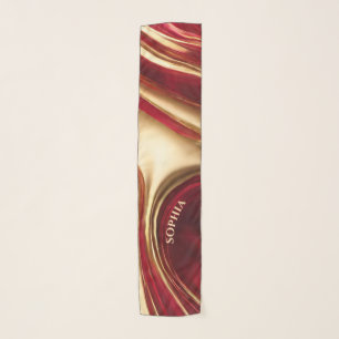 Modern Abstract-Red and Gold- Scarf