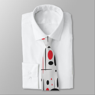 Modern Abstract Red & Black Neck Tie