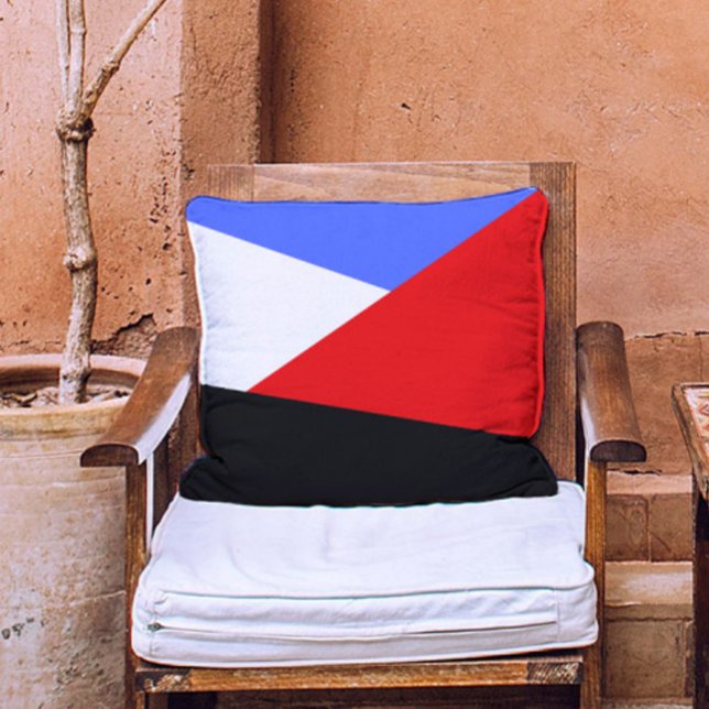 Modern Abstract Red Blue black & white aesthetic Throw Pillow (Creator Uploaded)