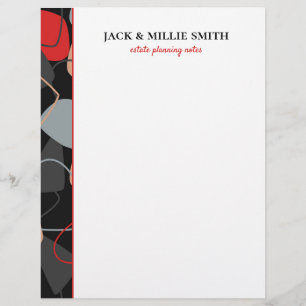 Modern Abstract Red, Gray and Black Important Lett Letterhead