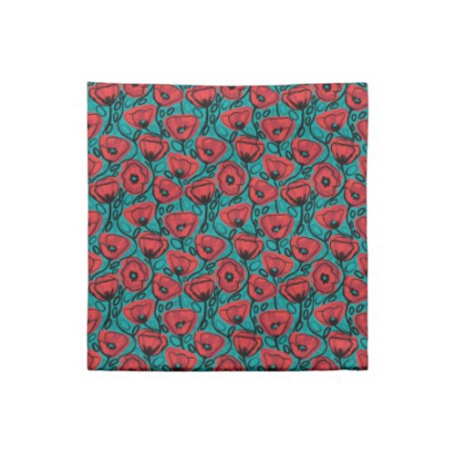 Modern Abstract Red Poppy Floral Pattern Cloth Napkin