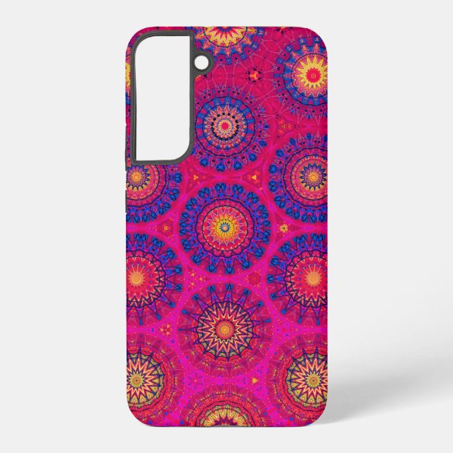 Modern Abstract Red Purple Yellow Geometric Samsung Galaxy Case (Back)