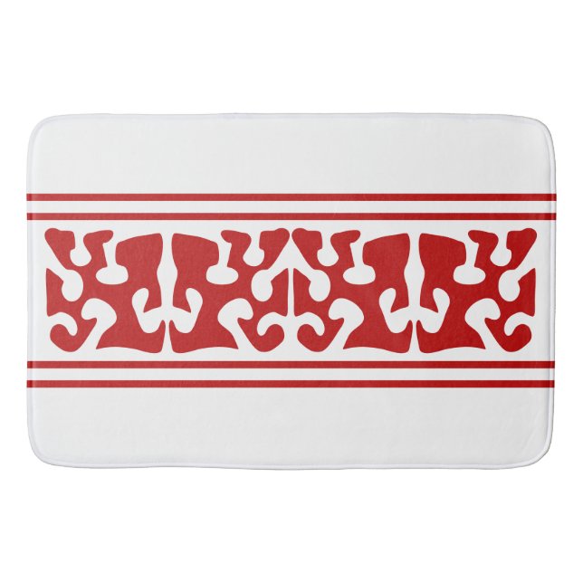 Modern Abstract red shape art Bath Mat (Front)