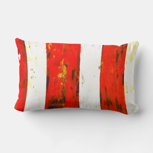 Modern Abstract Red White and Blue Flag_like Lumbar Pillow