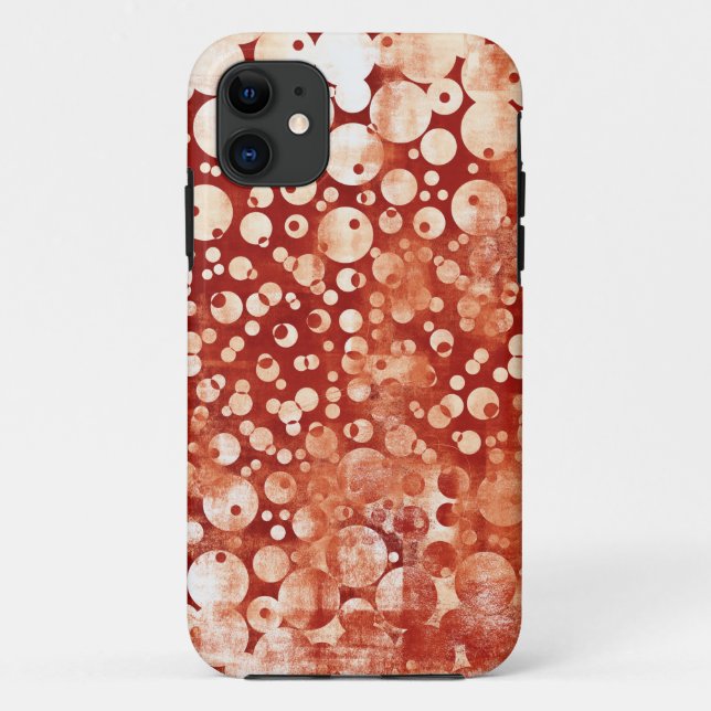 Modern Abstract Red White Bubles patterned Case-Mate iPhone Case (Back)