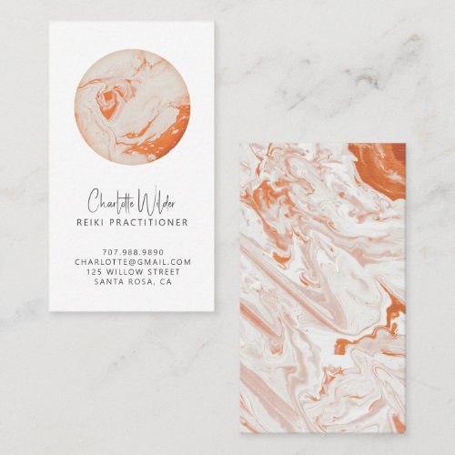 Modern Abstract Reiki Practitioner Business Card