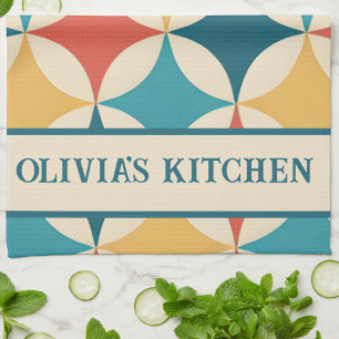 Modern Abstract Retro Colorful Trendy Kitchen Towel