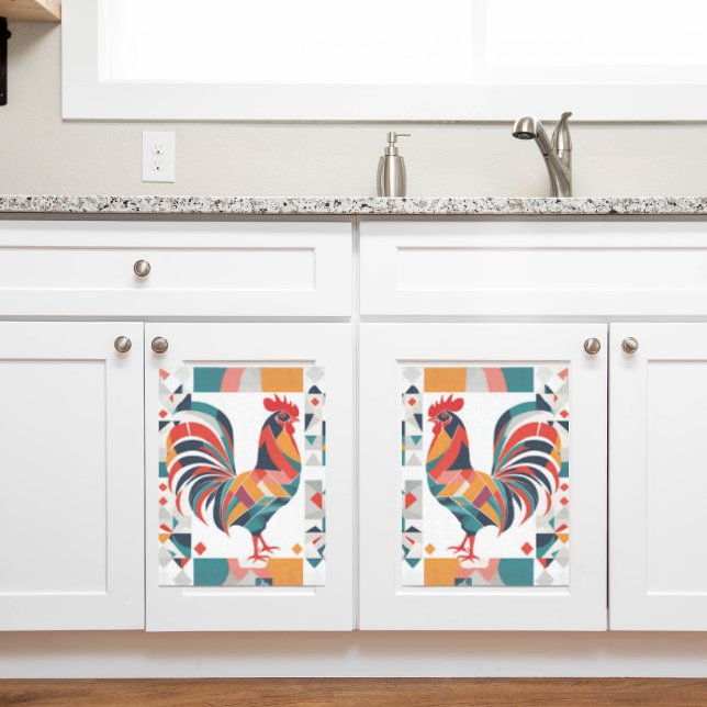 Modern Abstract Rooster Decoupage Tissue Paper (Creator Uploaded)