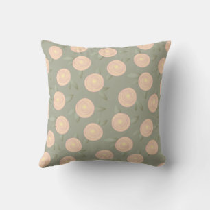 Modern Abstract Rose Botanical Throw Pillow