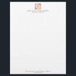 Modern Abstract Rose Gold Floral Logo Wellness Letterhead<br><div class="desc">Coordinates with the Modern Abstract Rose Gold Floral Logo Wellness Business Card Template by 1201AM. A modern, abstract floral motif is centered on a square of faux rose gold for a unique logo on this personalized letterhead. Created to represent harmony and balance, this design can work for a variety of...</div>