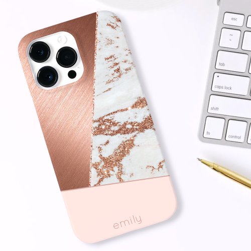 Modern Abstract Rose Gold Multi iPhone  iPad case