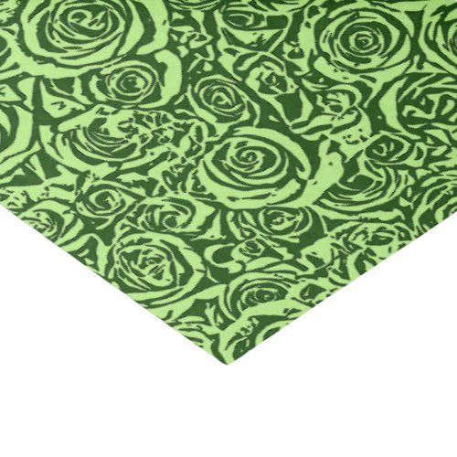 Modern Abstract Rose Pattern Lime Green Tissue Paper