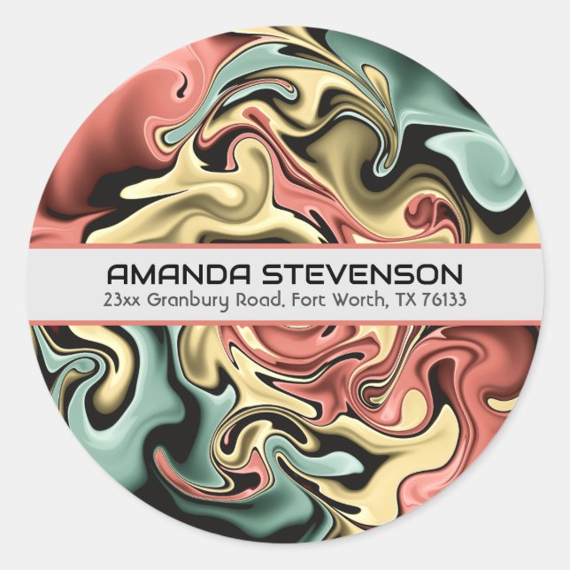 Modern Abstract Round Envelope Seals (Front)