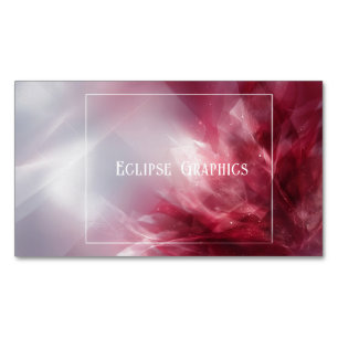 Modern Abstract Ruby Red White Light Flow Business Card Magnet