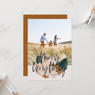 Modern abstract rust 1 photo Christmas holiday Ann Invitation