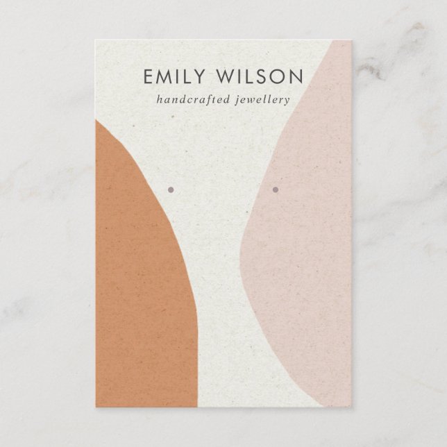 Modern Abstract Rust Blush Art Earring Display Enclosure Card (Front)