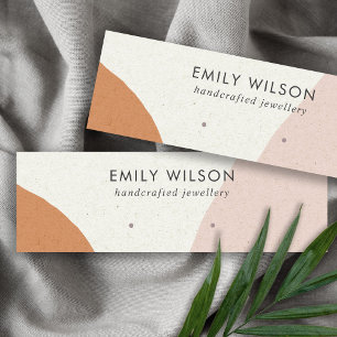 Modern Abstract Rust Blush Art Earring Display Mini Business Card