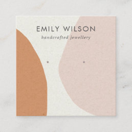 Modern Abstract Rust Blush Art Earring Display Square Business Card