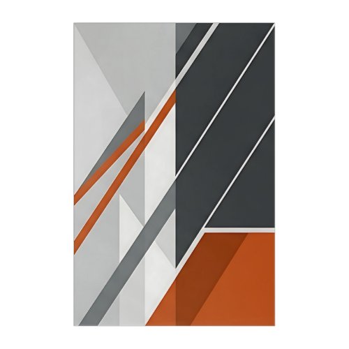 Modern Abstract Rust Orange Gray Acrylic Print