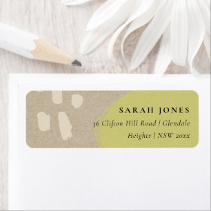 MODERN ABSTRACT RUSTIC LIME GREEN KRAFT ADDRESS LABEL