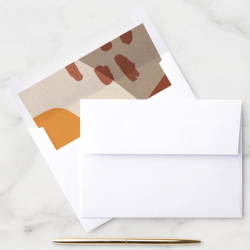 MODERN ABSTRACT RUSTIC YELLOW TERRACOTTA ARTISTIC ENVELOPE LINER