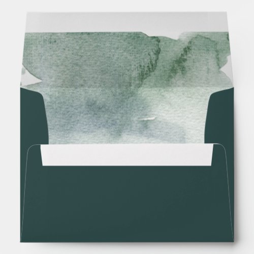 Modern Abstract Sage Green Moss Watercolor Envelope