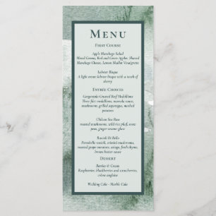 Modern Abstract Sage Green Moss Watercolor Menu