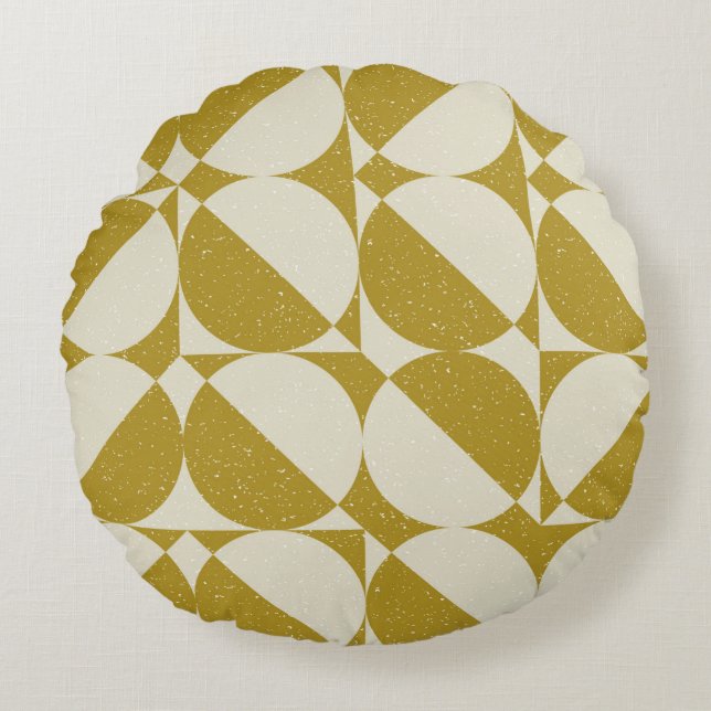 Modern abstract seamless geometric pattern with se round pillow (Front)