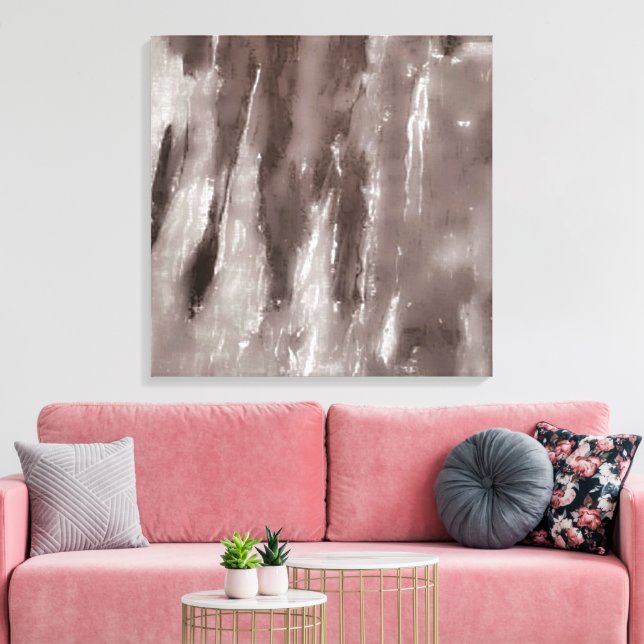 Modern Abstract Sepia and White  Canvas Print (Insitu(LivingRoom))