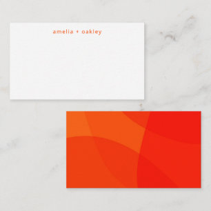 Modern Abstract Shape Orange Custom Gift Enclosure Note Card