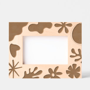 Modern Abstract Shapes And Floral Pattern Engraved Frames