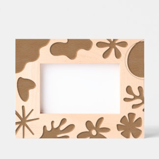 Modern Abstract Shapes And Floral Pattern Engraved Frames