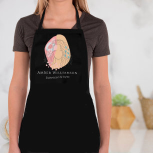 Modern Abstract Shapes Boho Orange Pink Woman Chic Apron